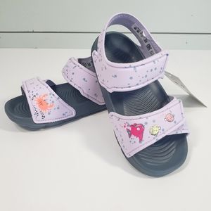 Adidas Altaswim C Purple Sea Creature Print Water-Friendly Sandals Girl Size 8K